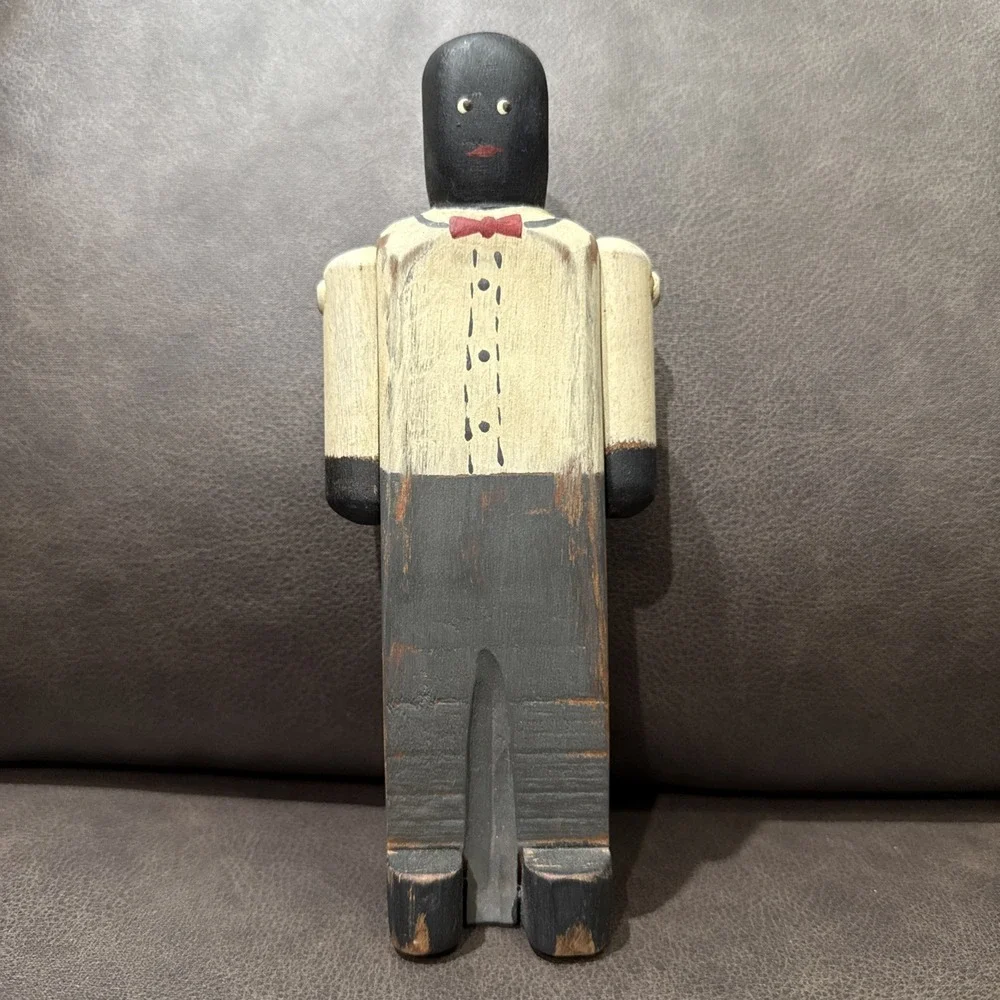Wolf Creek Hand Carved Black African Cook‎ Chef USA Vintage 1986 Signed MJ Dated